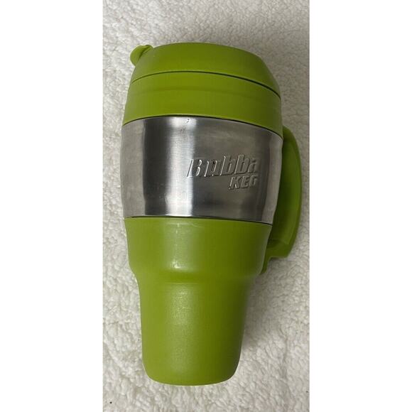BUBBA KEG Travel Mug with Handle Insulated 34oz Green Silver - Picture 2 of 5